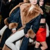 Buy Delilah Belle Hamlin Frame Cocktail Party Blue Faux Fur Denim Coat For Men And Women
