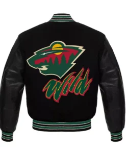 Buy Kelly Minnesota Wild Black Letterman Varsity Jacket For Men And Women