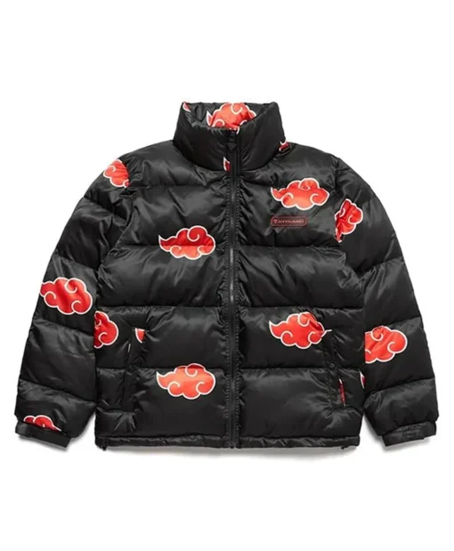Buy Naruto Akatsuki Windbreaker Black And Red Puffer Jacket For Men And Women