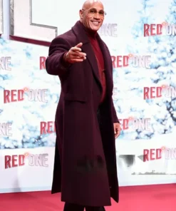 Buy Now Red One World Premiere Dwayne Johnson Maroon Wool Coat For Unisex