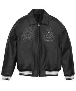 Buy Now Stegaro Legends Bomber Black Leather Jacket For Men And Women