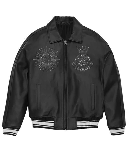 Buy Now Stegaro Legends Bomber Black Leather Jacket For Men And Women