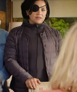 Buy Sarah Greene Bad Sisters Season 02 Bibi Garvey Grey Hooded Quilted Jacket For Unisex