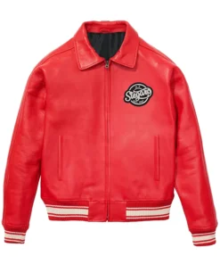 Buy Stegaro Fizz Club Bomber Red Leather Jacket For Men And Women