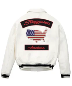 Buy Stegaro White Bomber Leather Jacket For Men And Women