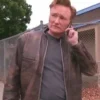 Conan O’Brien Distressed Brown Leather Jacket