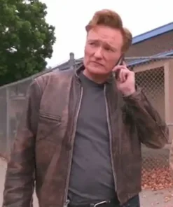 Conan O’Brien Distressed Brown Leather Jacket
