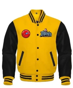 Cyberpunk Yellow And Black Varsity Jacket