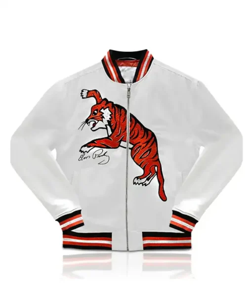 Elvis Presley Tiger White Bomber Jacket