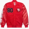 HOMAGE x Starter San Francisco Jerry Rice GOAT Red Varsity Jacket For Unisex
