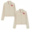 Happy Valentine Day Couple Beige Denim Jackets
