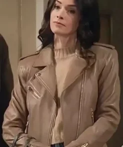 Julia TV-Show Extended Family Season 01 2023 Abigail Spencer Brown Biker Leather Jacket