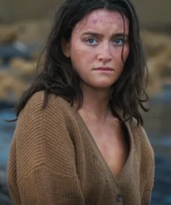 Leah Rilke The Wilds Brown Cardigan Sweater