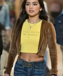 Madame Web Isabela Merced Brown Cropped Jacket