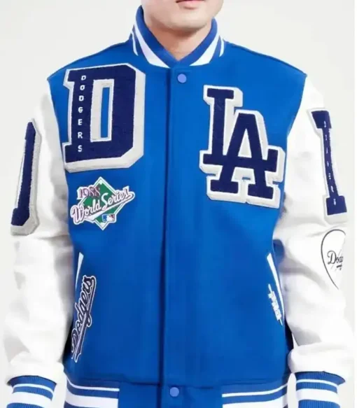 Mash Up LA Dodgers Blue And White Varsity Jacket