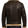 Men B-3 Aviator Shearling Fur Brown Leather Jacket
