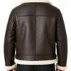 Men B-3 Black Aviator Shearling Sheepskin Leather Jacket