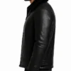 Mens B-3 Black Aviator Shearling Fur Sheepskin Leather Jacket