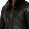 Mens B-3 Black Shearling Fur Leather Jacket
