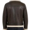 Mens B-3 Black Sheepskin Leather Jacket