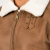 Mens B-3 Brown Distressed Shearling Leather Jacket
