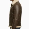 Mens B-3 Brown Sheepskin Flying Leather Jacket