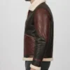 Mens B-3 Shearling Burgundy Leather Jacket