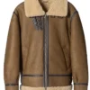 Mens Brown B-3 Sheepskin Leather Jacket