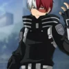 My Hero World Heroes Shouto Todoroki Black Leather Jacket