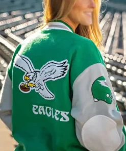 NFL 90’s Philadelphia Eagles Letterman Varsity Green Jacket For Men And Women