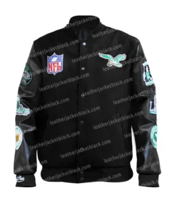 Philadelphia Eagles Black Letterman Varsity Jacket