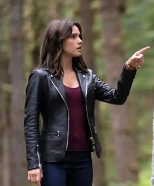 Poppy Drayton TV Series Charmed Abigael Biker Real Leather Jacket