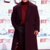 Red One Premiere Dwayne Johnson Maroon Wool Coat