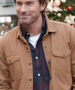 Santa Tell Me Christopher Russell Brown Cotton Jacket