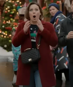 Santa Tell Me Erin Krakow Maroon Wool Coat