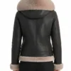 Shearling Brown Biker Leather Jacket For Women