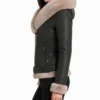 Shearling Brown Biker Leather Jacket Women