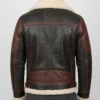 Shop B3 Shearling Burgundy Leather Jacket