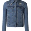 Shop Stegaro Heart Of Fire Armor Of Denim Blue Jacket For Men And Women