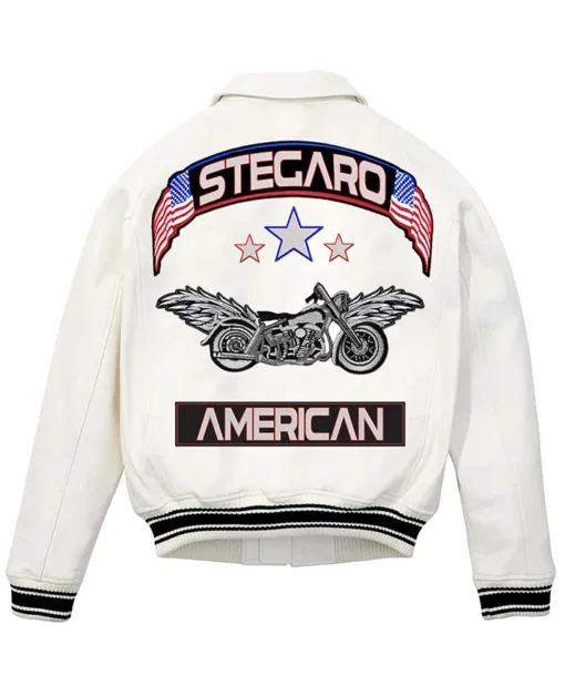 Shop Stegaro White Vintage Bomber Leather Jacket For Men And Women