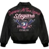 Stegaro Black Bomber Leather Jacket