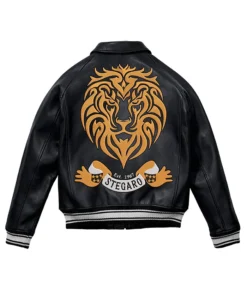 Stegaro Bomber Black Leather Jacket