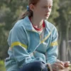 Stranger Things Sadie Sink Shirt Style Blue Cotton Jacket