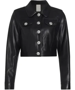 TV-Series Bold and the Beautiful 2024 Luna Black Leather Rhinestone Jacket For Sale