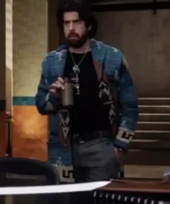 The Equalizer Adam Goldberg Blue Knit Sweater