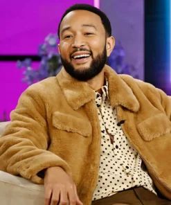 The Jennifer Hudson Show Season 03 John Legend Brown Fur Jacket For Men And Women