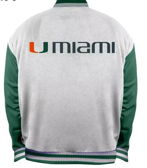 The Rookie Miami Hurricanes Canes White And Green Letterman Varsity Jacket For Men And Women