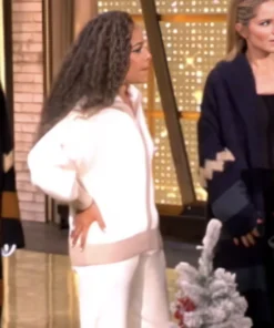 The View Sunny Hostin Contrast Trim Zip Fur Jacket