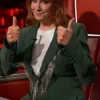 The Voice S26 Reba McEntire Fringe Embellished Green Blazer