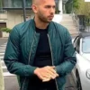 Top G Andrew Tate Teal Blue Satin Bomber Jacket